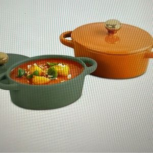 Harvest 2pc flame and sage cocottes